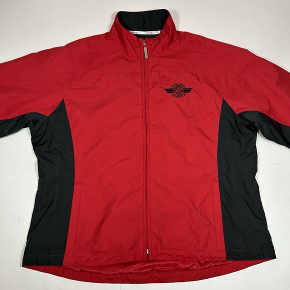 Tehama Nancy Haley Women Jacket Red Black Full Zip Embroidered Cessna Lined XL - Picture 4 of 10